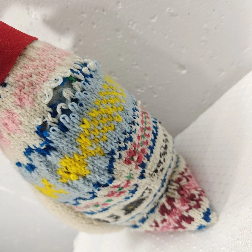 VTG Homemade Knitted‎ Cat Doll Pillow